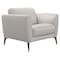 Armen Living Hope Contemporary Chair in Genuine Dove Gray Leather with Black Metal Legs LCHP1GR - alternate 1